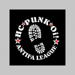 HC Punk Oi! Antifa League zimná pánska bunda zateplená čierno-olivová s kapucňou